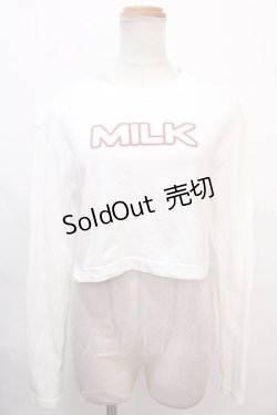 画像1: 【SALE】MILK / MILKショート L.S Tee  白 Y-24-10-19-140-ML-TO-SZ-ZT466