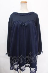 LIZ LISA / チュールレースアップ裏毛ワンピース 0 紺 Y-24-10-21-061-LO-OP-SZ-ZT313