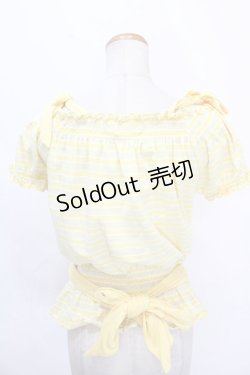 画像2: 【SALE】LIZ LISA / オフショルボーダートップス 0 イエロー Y-24-10-21-019-LO-TO-SZ-ZT350