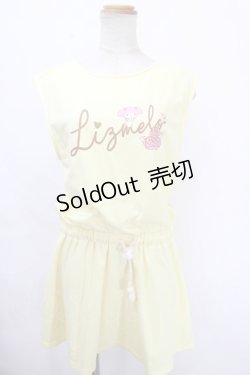 画像1: Lizmelo / プリントノースリーブワンピース 0 イエロー Y-24-10-21-048-LO-OP-SZ-ZS