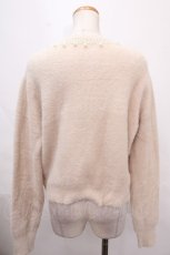 画像2: 【SALE】an another angelus / パールチョーカー風シャギーニットカーディガン F ベージュ Y-24-10-31-086-CA-TO-SZ-ZT135 (2)