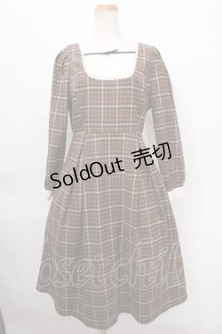 画像1: Fi.n.t / 重ね風ヨークチェックワンピース F ブラウン Y-24-10-31-129-CA-OP-SZ-ZT439