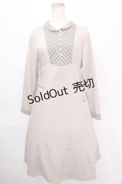 画像1: F i.n.t / チェックヨーク切替ワンピース F ベージュ×ブラウン Y-24-10-31-130-CA-OP-SZ-ZT440