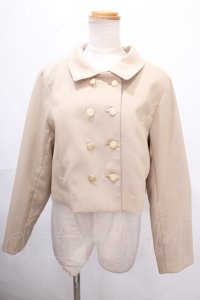 F i.n.t / チェーンステッチ使いダブル釦ショートジャケット F ベージュ Y-24-10-31-142-CA-JA-SZ-ZT275