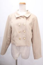 画像1: 【SALE】F i.n.t / チェーンステッチ使いダブル釦ショートジャケット F ベージュ Y-24-10-31-142-CA-JA-SZ-ZT275 (1)