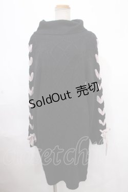 画像1: Ank Rouge / スピンドルリボンニットワンピース M ブラック Y-24-11-06-079-CA-OP-SZ-ZT191