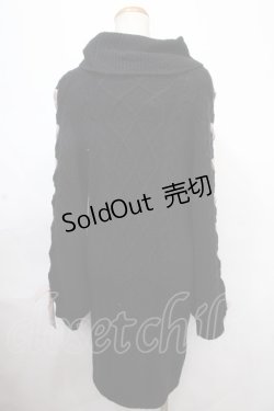 画像2: Ank Rouge / スピンドルリボンニットワンピース M ブラック Y-24-11-06-079-CA-OP-SZ-ZT191