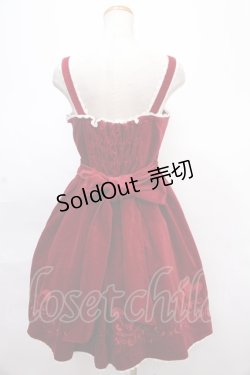 画像2: metamorphose / 刺繍入り別珍ジャンパースカート - ボルドー Y-24-11-09-060-ME-OP-SZ-ZS