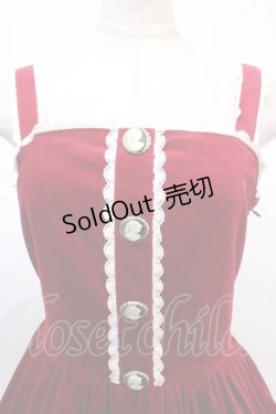 画像3: metamorphose / 刺繍入り別珍ジャンパースカート - ボルドー Y-24-11-09-060-ME-OP-SZ-ZS