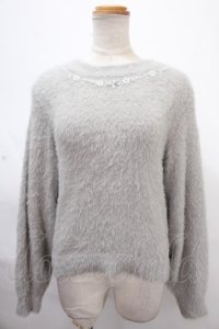 axes femme / ラメモヘアニット  グレー Y-24-11-09-022-AX-TO-SZ-ZT366