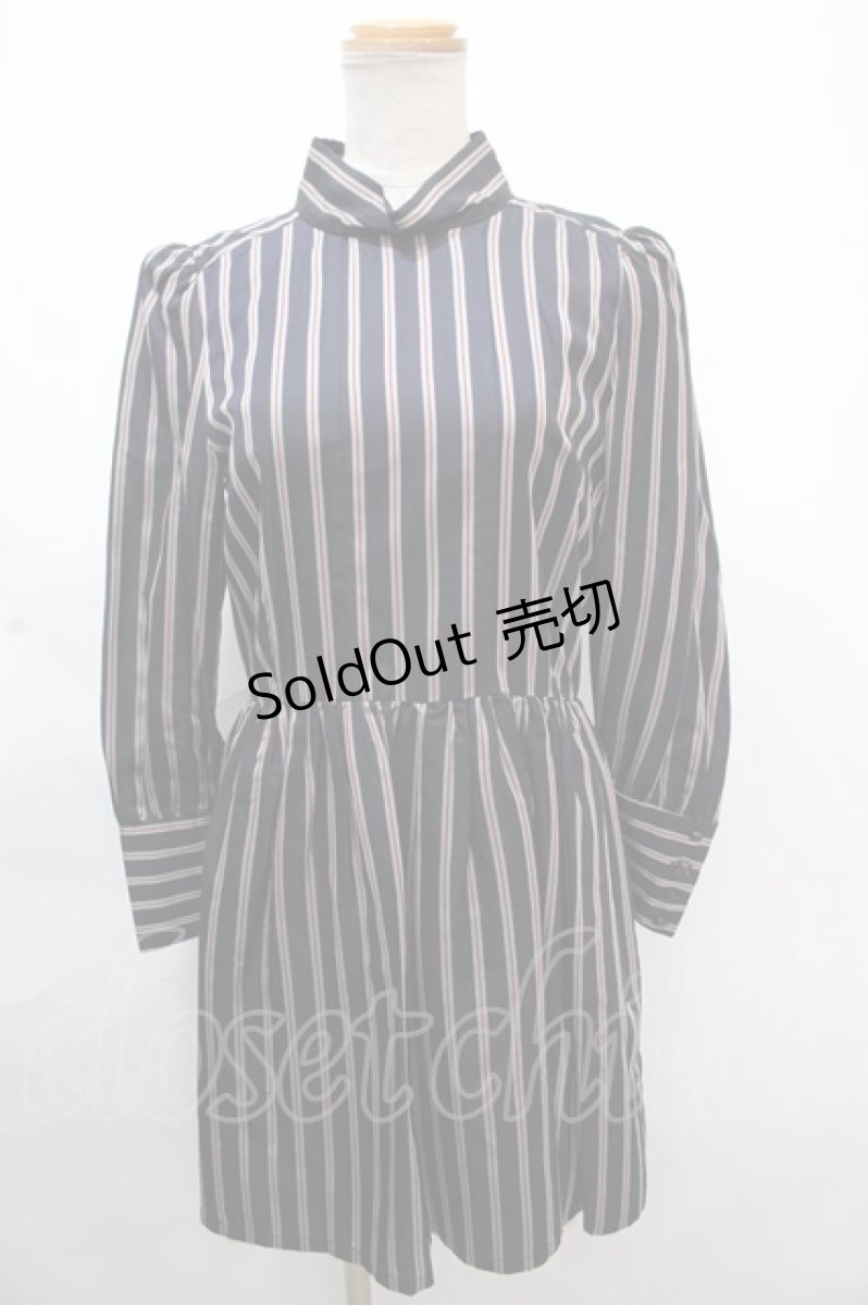 画像1: 【SALE】MILK / Royalストライプワンピース  ネイビー Y-24-11-12-081-ML-OP-SZ-ZT419 (1)