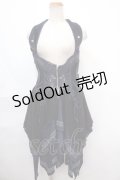 OZZ ANGELO / 薔薇オーナメント刺繍コルセットベスト  紺 Y-24-11-12-087-OO-CO-SZ-ZY