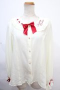 axes femme kawaii / お菓子刺繍ブラウス  キナリ Y-24-11-12-019-AX-BL-SZ-OS