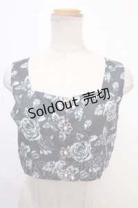 axes femme / 薔薇柄ビスチェ  黒 Y-24-11-12-033-AX-TO-SZ-ZT0802