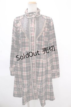 画像1: 【SALE】Ozz Croce / チェックZIPアップロングジャケット - 黒ｘ赤 Y-24-11-13-052-OO-JA-SZ-ZT318