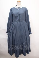 mpetit by misako / プリーツワンピース M 中青 Y-24-11-13-033-PU-OP-SZ-ZT125