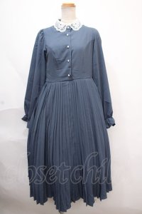 mpetit by misako / プリーツワンピース M 中青 Y-24-11-13-033-PU-OP-SZ-ZT125