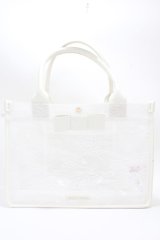 Maison de FLEUR / レースクリアスクエアトートバッグ F ホワイト Y-24-11-18-060-LO-BG-SZ-ZT-K012
