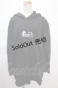 NieR Clothing / NieRちゃん刺繍プルパーカー  黒 Y-24-11-18-127-PU-TO-SZ-ZT316