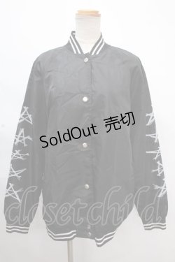 画像1: NieR Clothing / プリント入ブルゾン  黒 Y-24-11-18-134-PU-JA-SZ-ZT315