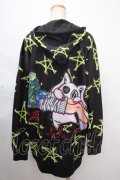 NieR Clothing / 総柄ZIPパーカー  黒 Y-24-11-18-137-PU-TO-SZ-ZT328