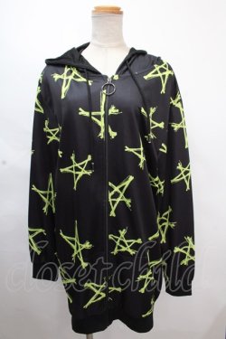 画像2: NieR Clothing / 総柄ZIPパーカー  黒 Y-24-11-18-137-PU-TO-SZ-ZT328