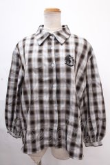 NieR Clothing / チェックシャツ F グレー Y-24-11-18-142-PU-BL-SZ-ZT315