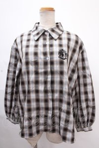 NieR Clothing / チェックシャツ F グレー Y-24-11-18-142-PU-BL-SZ-ZT315