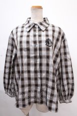 画像1: 【SALE】NieR CLOTHING / チェックシャツ F グレー Y-24-11-18-142-PU-BL-SZ-ZT315 (1)