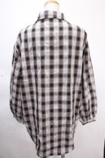 画像2: 【SALE】NieR CLOTHING / チェックシャツ F グレー Y-24-11-18-142-PU-BL-SZ-ZT315 (2)