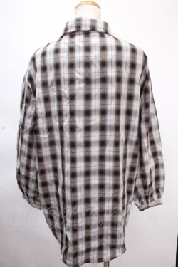 画像2: NieR Clothing / チェックシャツ F グレー Y-24-11-18-142-PU-BL-SZ-ZT315