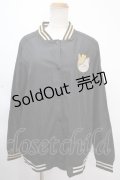 NieR Clothing / ミケワッペン刺繍ブルゾン  黒 Y-24-11-18-144-PU-JA-SZ-ZT315