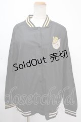 NieR Clothing / ミケワッペン刺繍ブルゾン  黒 Y-24-11-18-144-PU-JA-SZ-ZT315