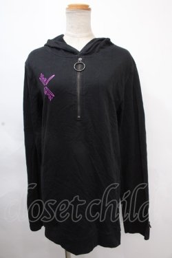 画像1: NieR Clothing / 袖プリントプルパーカー  黒 Y-24-11-18-150-PU-TO-SZ-ZT137
