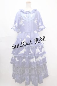 PINK HOUSE / 空プリントパッチワークワンピース  ナイトブルー Y-24-11-18-179-LO-OP-SZ-ZY