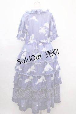 画像2: PINK HOUSE / 空プリントパッチワークワンピース  ナイトブルー Y-24-11-18-179-LO-OP-SZ-ZY