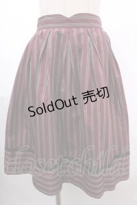Victorian maiden / レジメンタルストライプスカート  ワイン Y-24-11-18-206-CL-SK-SZ-ZT162