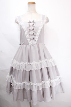 画像1: axes femme kawaii / プチリボンジャンパースカート  グレー Y-24-11-21-113-AX-OP-AS-ZI