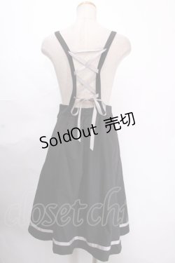 画像2: axes femme POETIQUE / ガーターデザインサス付スカート  黒 Y-24-11-21-156-AX-SK-SZ-OS