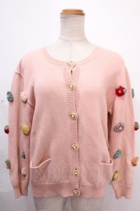 PINK HOUSE / カラフルカメリアニットカーディガン  ピンク Y-24-11-25-068-LO-TO-SZ-ZT304
