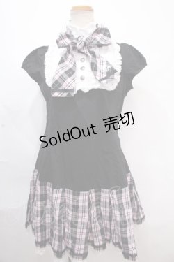 画像1: PUTUMAYO / 巡音ルカコラボ 03後ろ編み上げワンピース  黒ｘピンク Y-24-11-25-074-PT-OP-AS-ZY