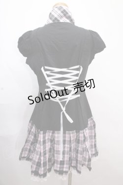 画像2: PUTUMAYO / 巡音ルカコラボ 03後ろ編み上げワンピース  黒ｘピンク Y-24-11-25-074-PT-OP-AS-ZY