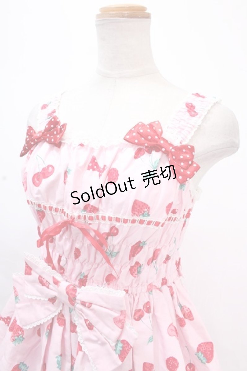 画像3: Angelic Pretty / Strawberry Parlourシャーリングジャンパースカート  ピンク Y-24-11-25-086-AP-OP-SZ-ZY (3)