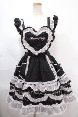 画像1: Angelic Pretty / Heart胸あて付スカート(無地)  黒 Y-24-11-25-096-AP-SK-SZ-ZS (1)