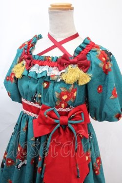 画像3: metamorphose / 椿爛漫〜ねこのかくれんぼ〜ワンピース  碧緑 Y-24-11-25-100-ME-OP-SZ-ZS