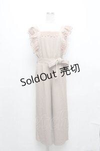 axes femme / フリル×レースサロペット  ベージュ Y-24-11-26-064-AX-OP-AS-ZI