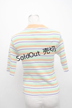 画像2: 【SALE】Candy Stripper / リブトップス  グリーンｘオレンジ Y-24-11-26-020-PU-TO-AS-ZT397