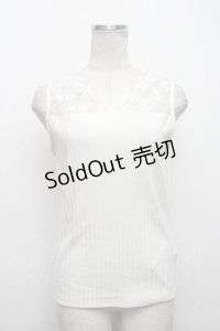 axes femme / 繊細レースタンクトップ  オフ Y-24-11-26-004-AX-TO-AS-ZS