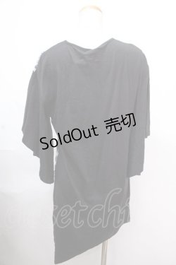画像2: CIVARIZE / フレア袖スカルフラワー変形アシンメトリーTシャツ F ブラック Y-24-11-30-050-GO-TO-SZ-ZY