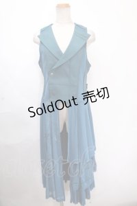 Ozz conte / プリントメッシュ切替ロングベスト  グリーン Y-24-11-30-102-OO-TO-SZ-ZS
